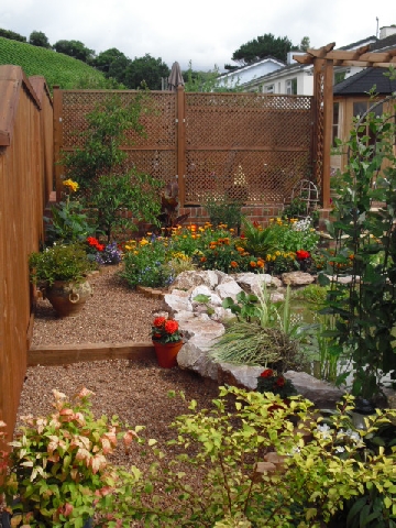 Area Behind Pond After Landscaping.