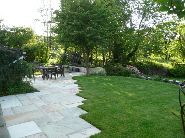 View of Upper Lawn Area After Landscaping.