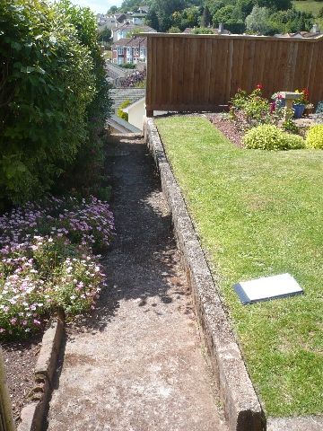 Retaining Wall and Path Before Landscaping.