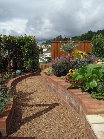 Retaining Wall and Path after Landscaping.