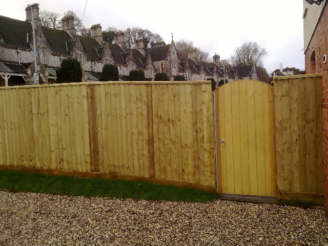 Feather Board Fence with Gate